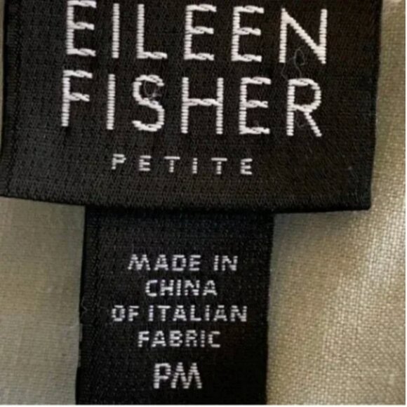 Eileen Fisher Linen Blend Long Sleeve Lagenlook Front Button Dress Size PM - Picture 7 of 10